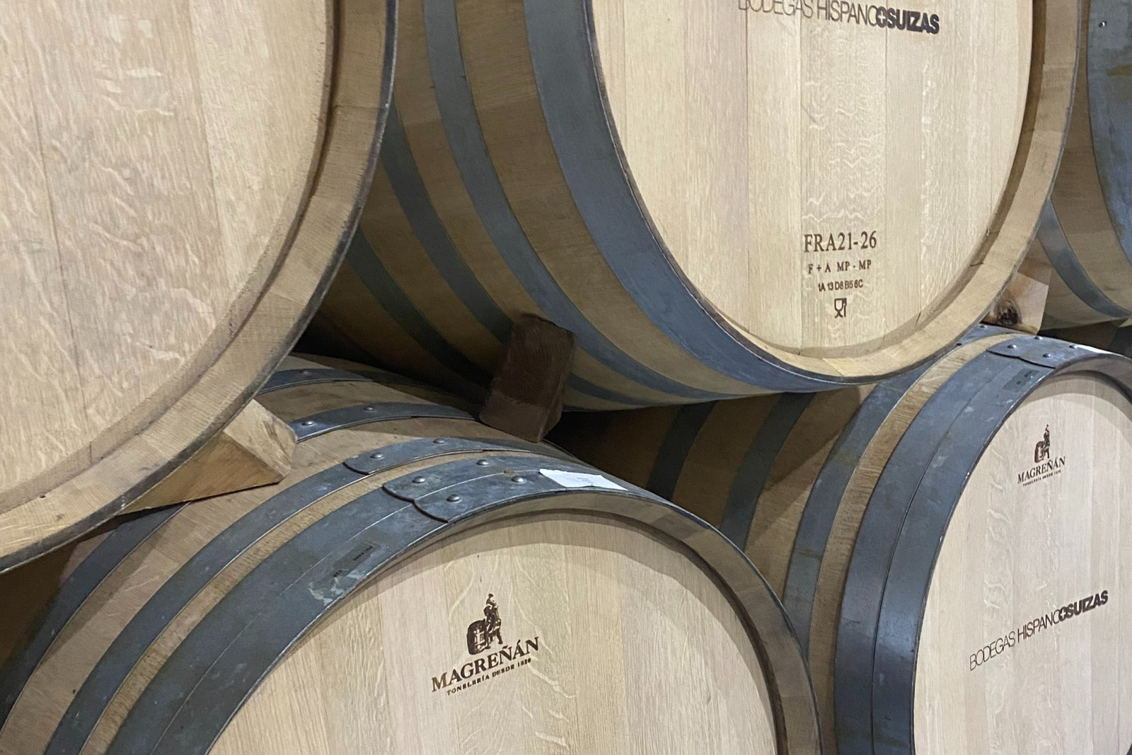 Oak barrels in a local bodega in the Xaló Valley